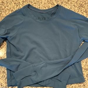 FLEO Foundation Crop Long Sleeve Shirt - Small - Sailor Blue- Great Condition!